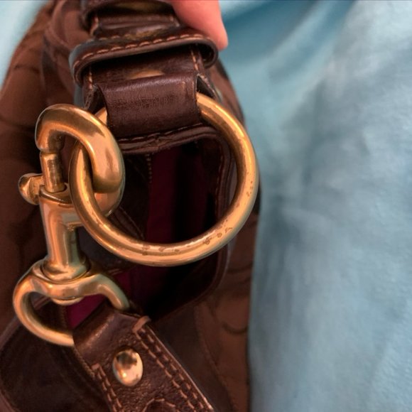 Coach Signature Large Zoe F12674 Dk Brown - Picture 4 of 5